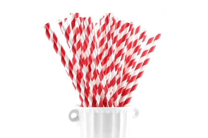 Straws Regular Red And White Stripe