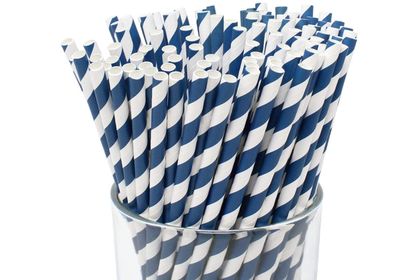 Straws Regular Blue and White Stripe