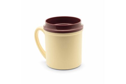 Single Handle Mug Yellow / Burgundy