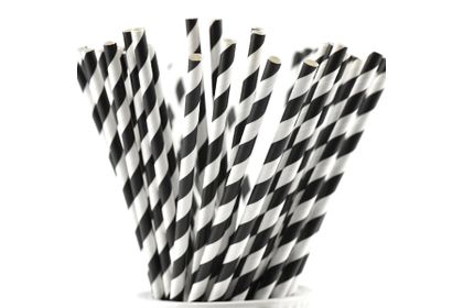 Straws Regular Black And White Stripe